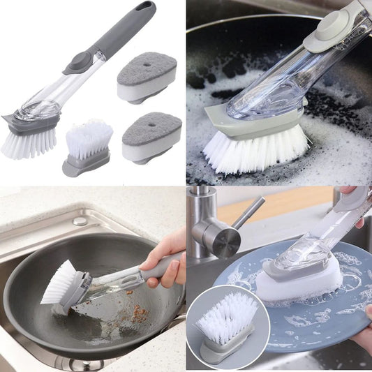 Cepillo lava platos con Dispensador de Detergente