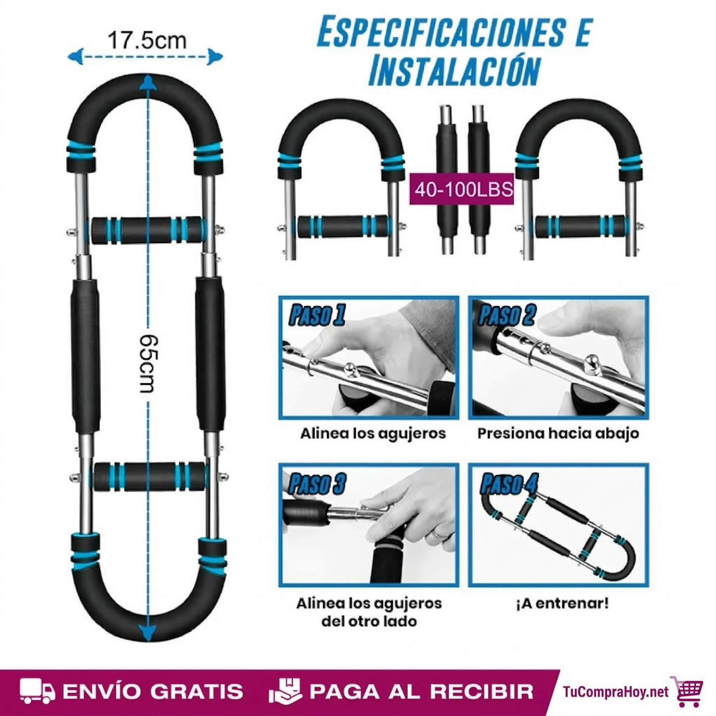 Ejercitador Multifuncional Pro Ajustable - FastFlex®