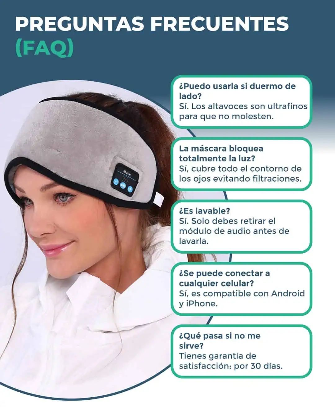 Antifaz Para Descanso Con Bluetooh