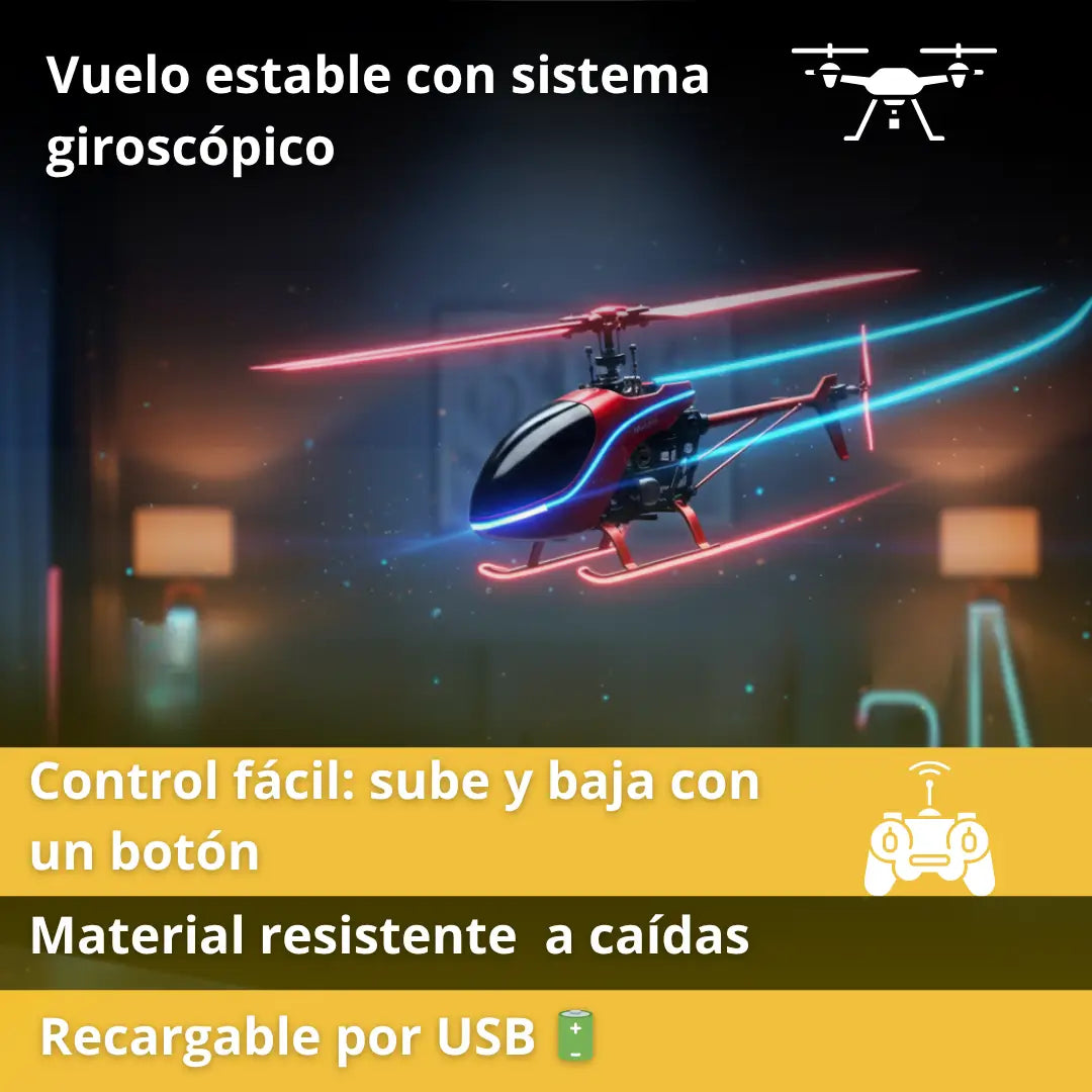Helicóptero con Sensor y Control Remoto | Regalo perfecto para navidad