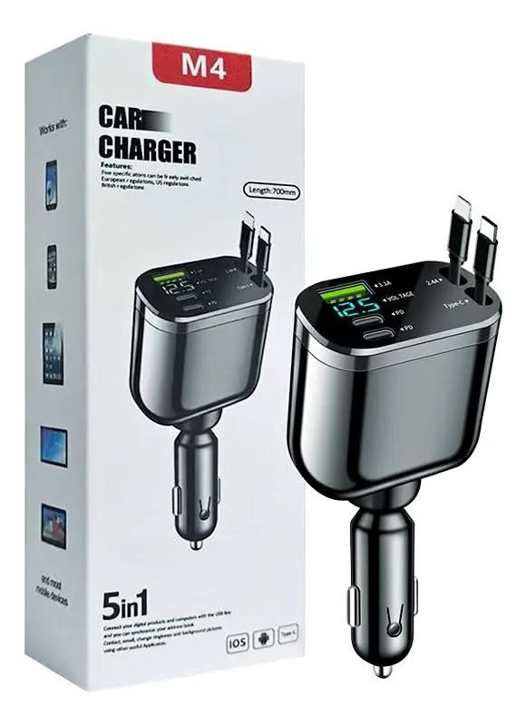 CARGADOR SUPER FAST RETRÁCTIL PARA AUTO