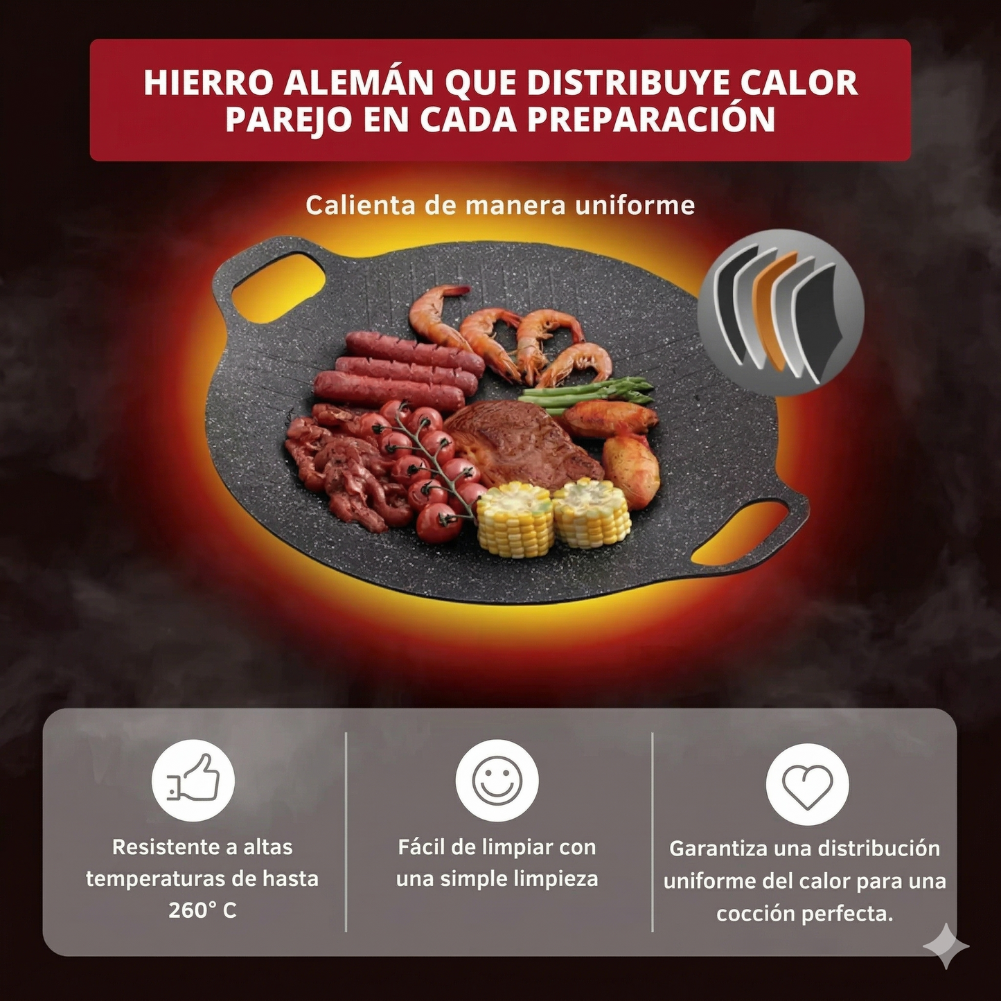 2X1 Plancha Budare Coreana Antiadherente 30cm