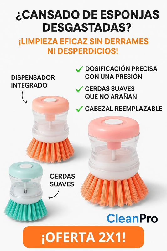 Dispensador de Jabón con Cepillo CleanPro® COMBO 2X1