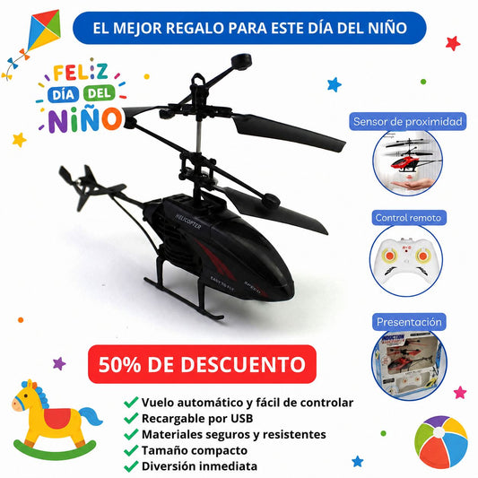 Helicóptero con Sensor y Control Remoto | Regalo perfecto para este dia del Niño.