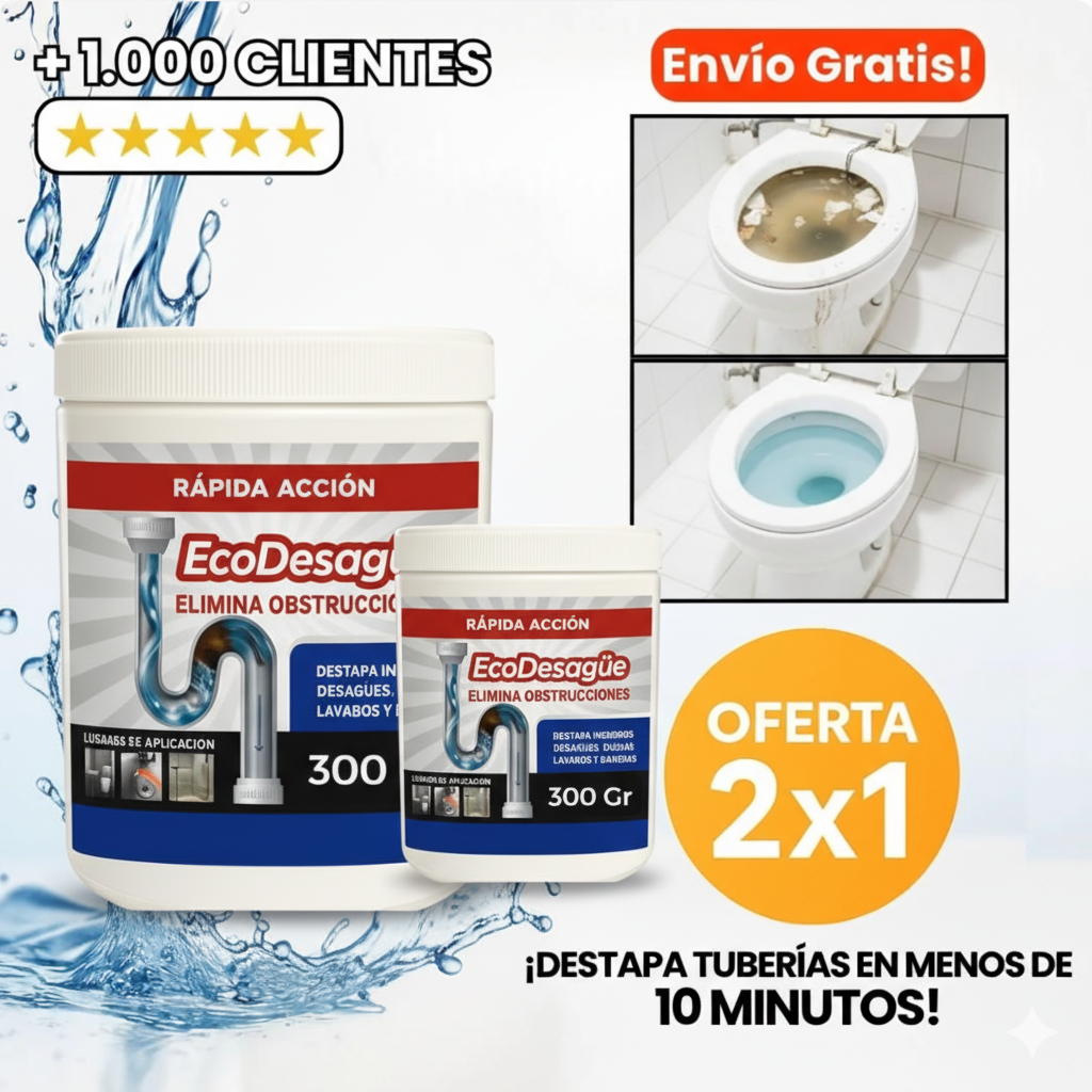 DESTAPA CAÑERIAS PRO ECODESAGÜE® 300g - OFERTA 2X1