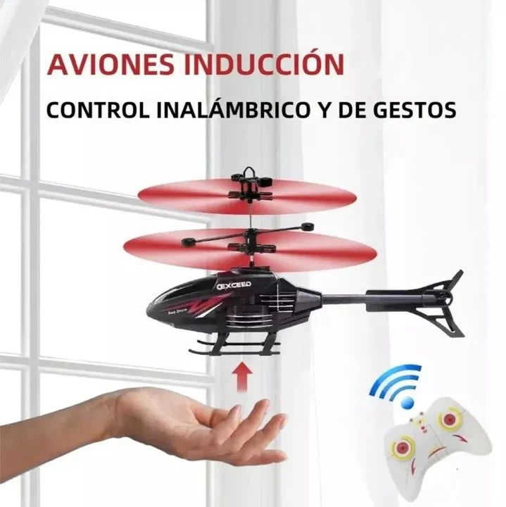 Helicóptero con Sensor y Control Remoto | Regalo perfecto para navidad