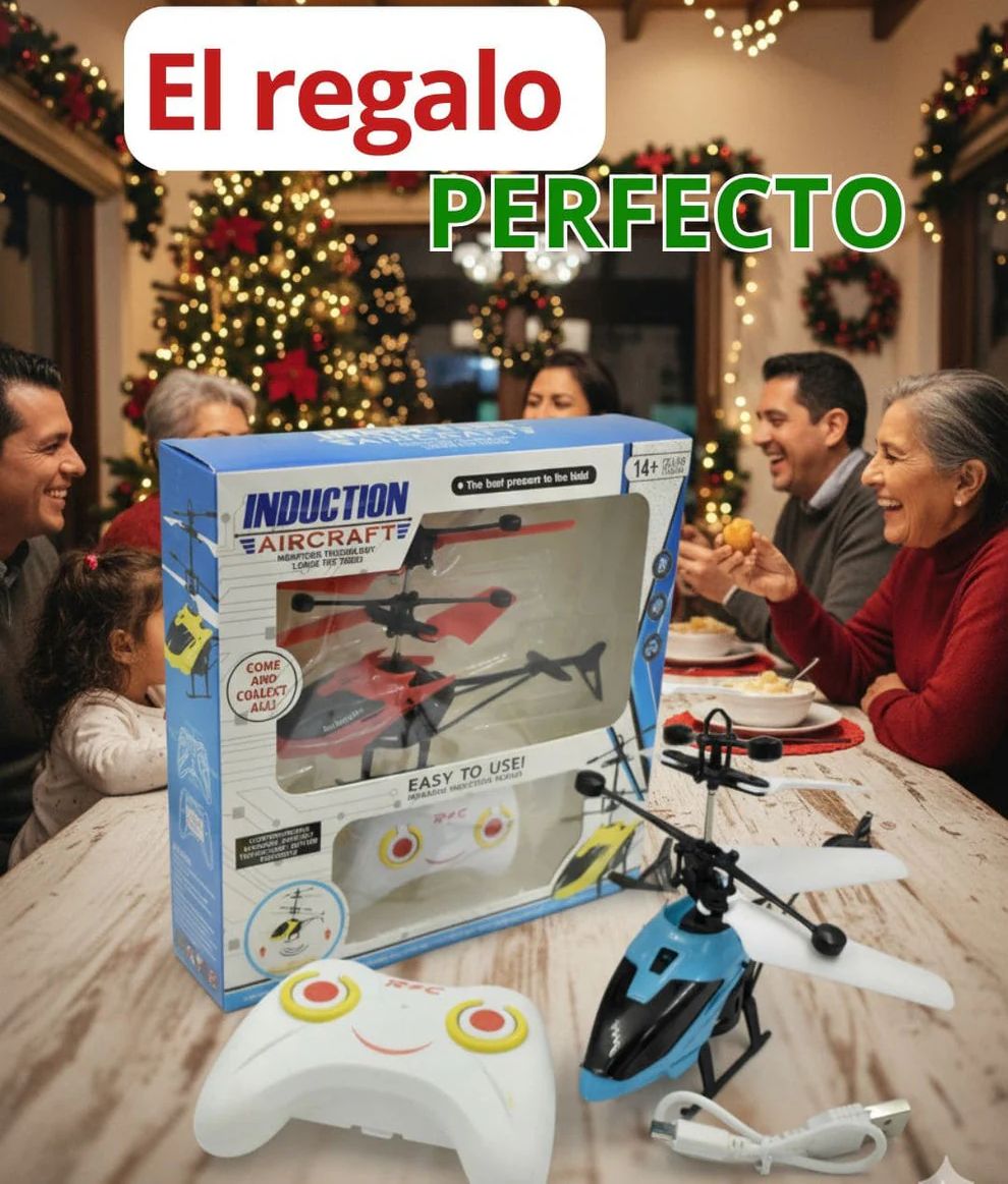 Helicóptero con Sensor y Control Remoto | Regalo perfecto para navidad