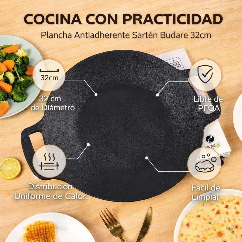 2X1 Plancha Budare Coreana Antiadherente 30cm