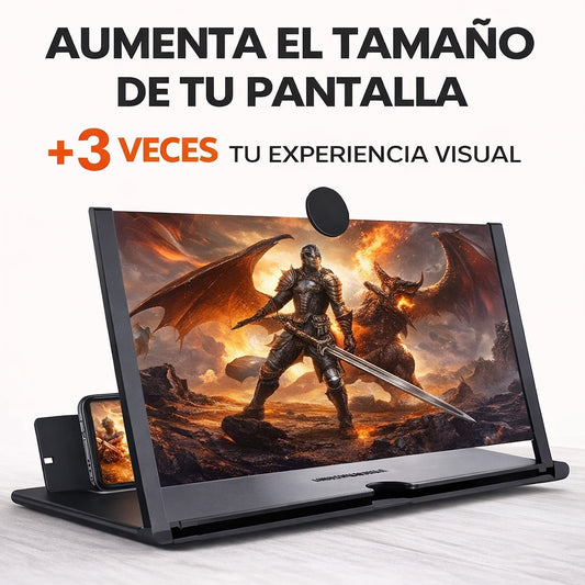 Amplificador de pantalla 3D HD 12 pulgadas para películas, videos y juegos.