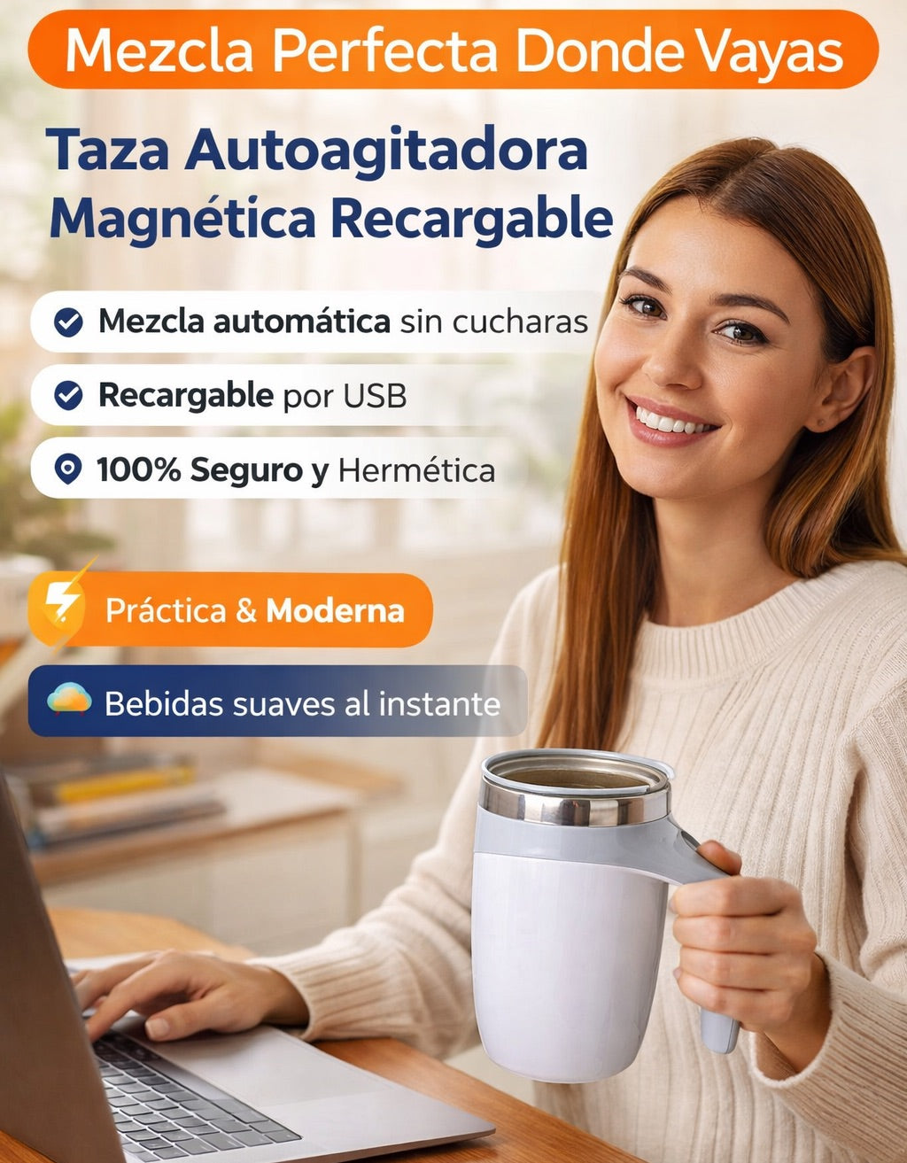 Taza Mezcladora Recargable